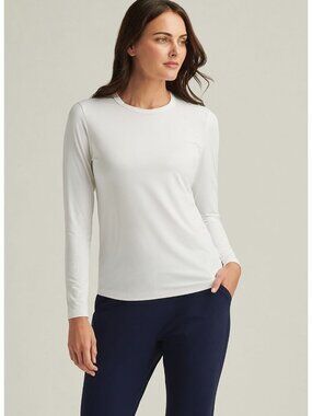 Peter Millar Women's UPF 50 Lightweight Long Sleeve Sun Tee white LARGE swim